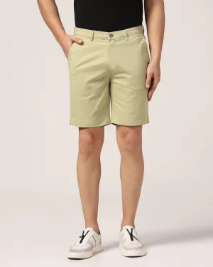 Casual Light Olive Solid Shorts - Frank