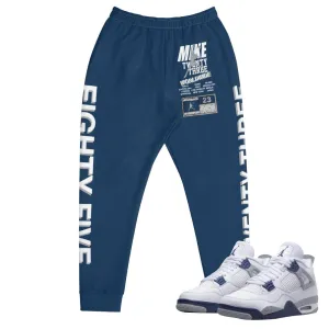 Retro 4 Midnight Navy Cement Joggers