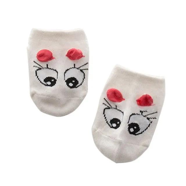 1 Pair Newborn Socks Baby Boy Kid Girls Infant Cute Eye Crib Warm Shoes Sox 0-3T