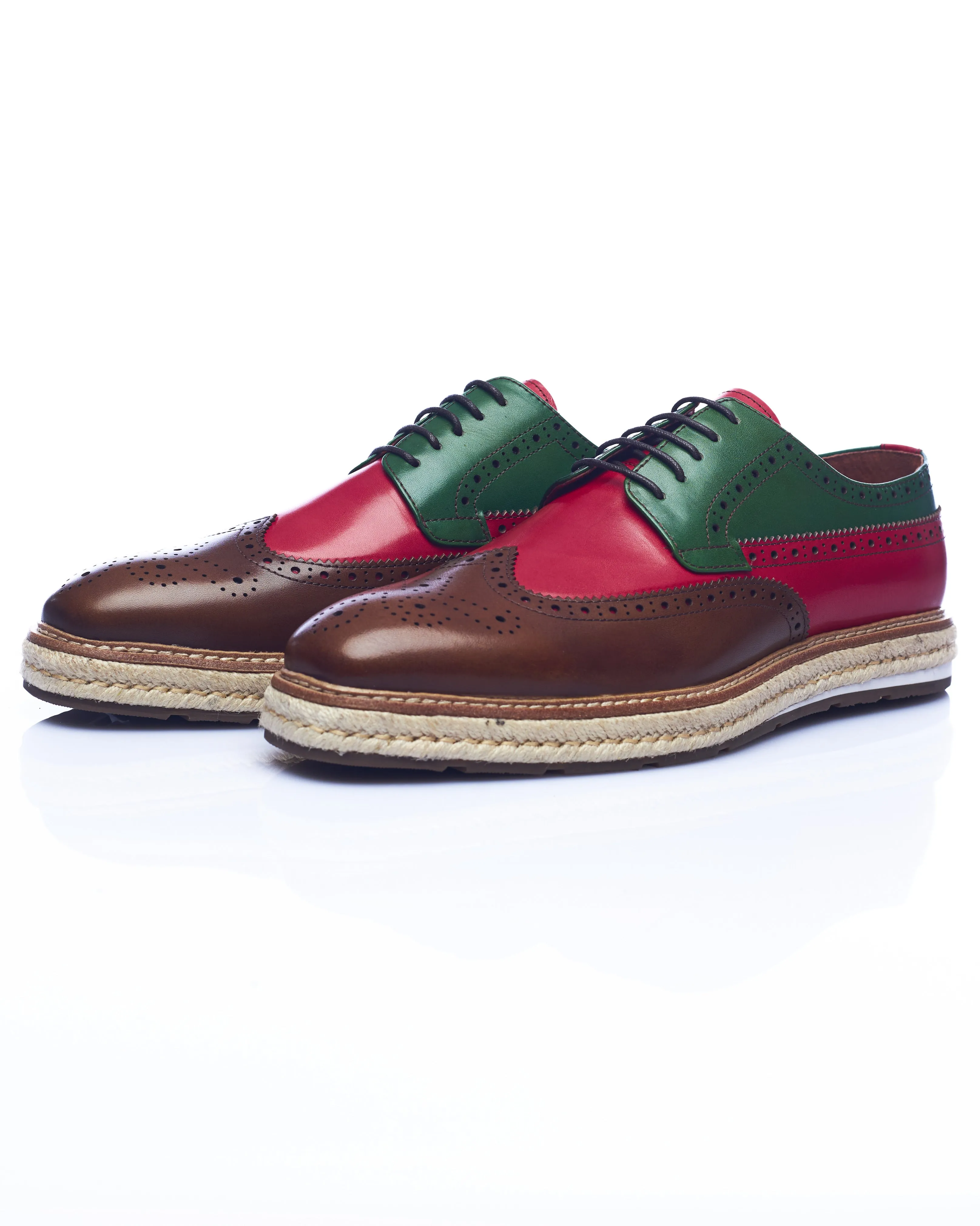 3 COLOUR LACE UUP BROGUES