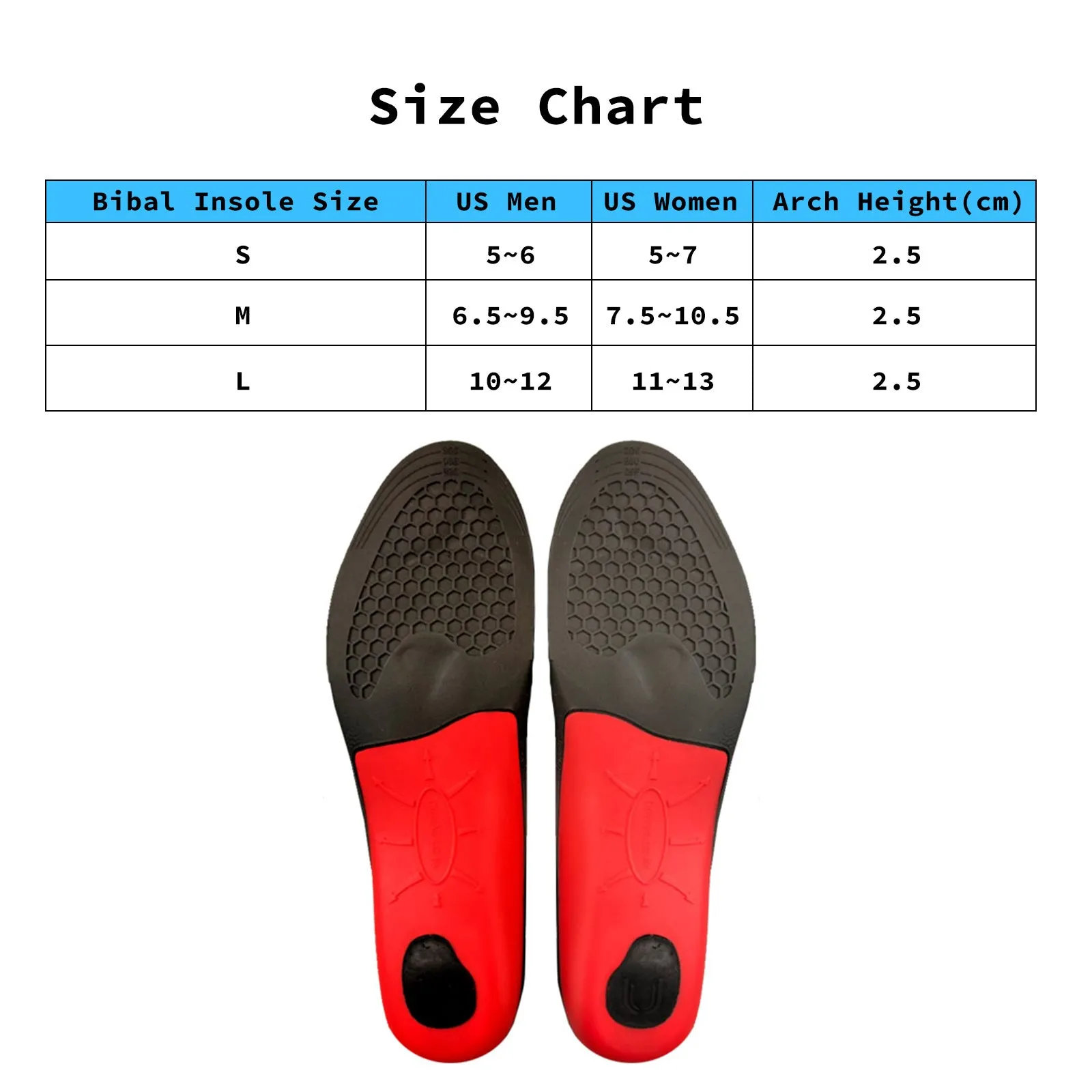 4X Pair Arch Support Insoles for All-Day Use - Bibal