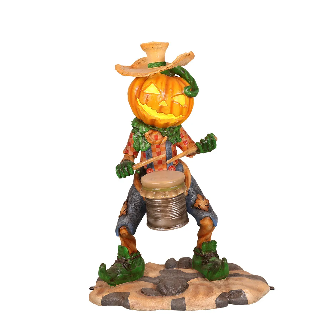 6'  Pumpkin Scarecrow Playing the Tincans