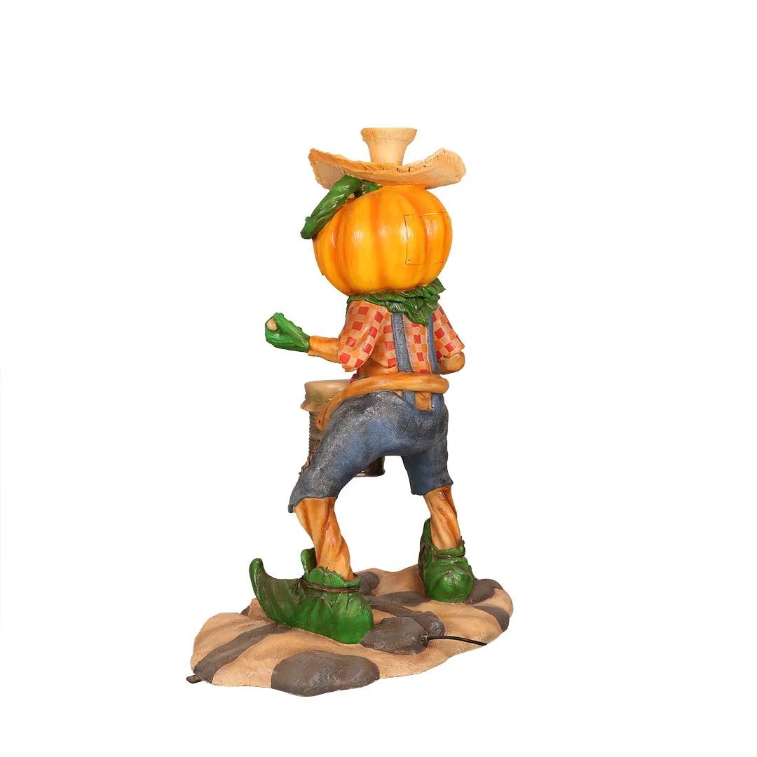 6'  Pumpkin Scarecrow Playing the Tincans