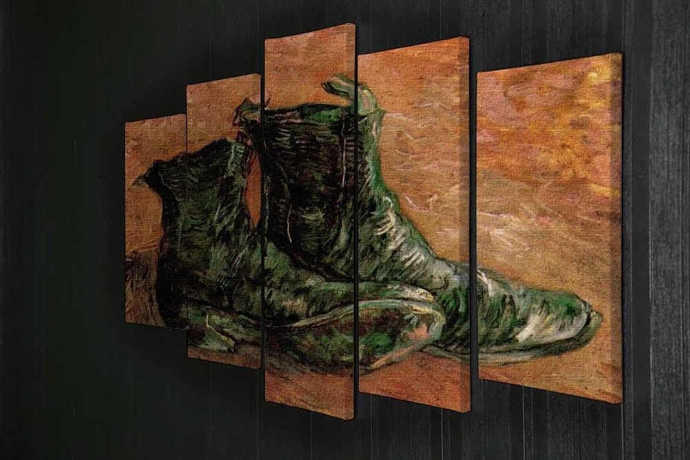 A Pair of Shoes by Van Gogh 5 Split Panel Canvas