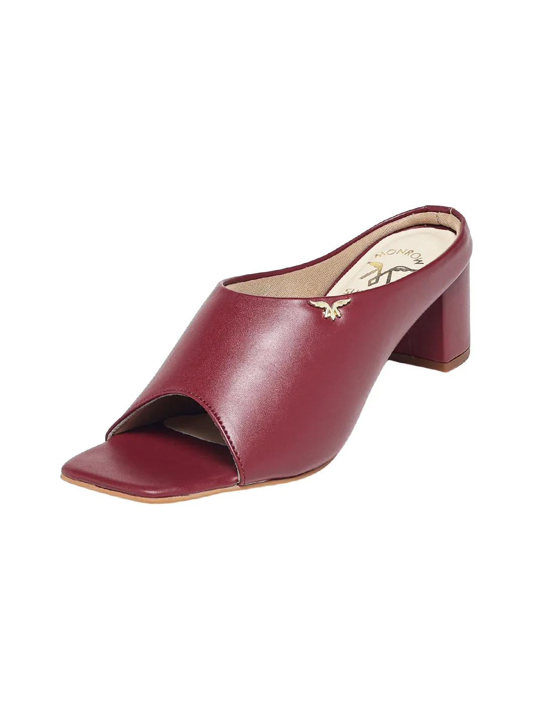 Aamya Maroon Block Heels