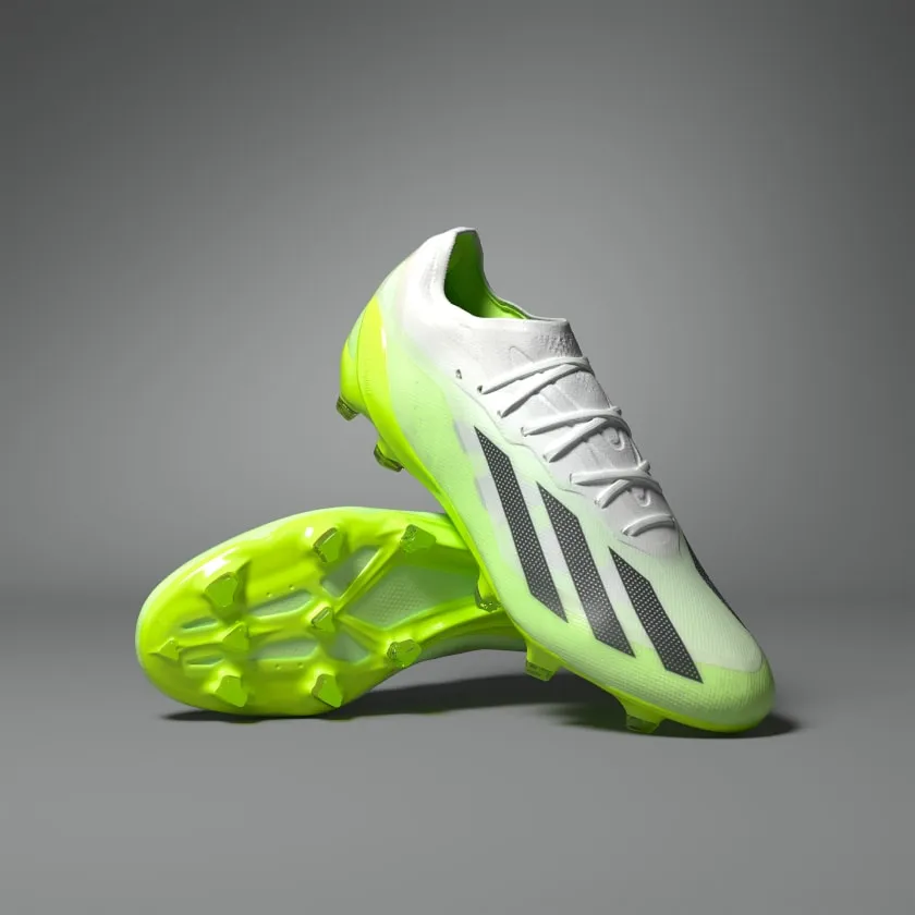 adidas X Crazyfast .1 FG Boots- White/Lemon