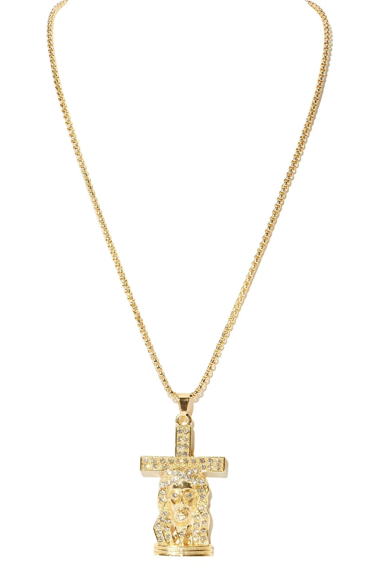 All I Need Holy Cross Pendant Chain Necklace - Gold