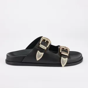 Amalfi Footbed | Black/Gold