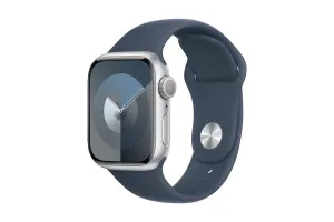 Apple Watch Series 9  | 41mm | Silver Aluminium Storm Blue Sport Band M/L