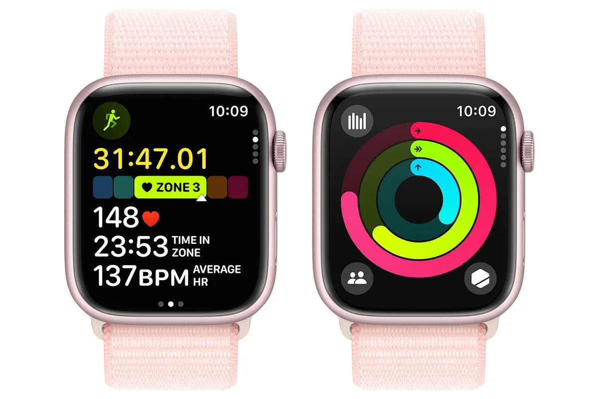 Apple Watch Series 9 | 45mm | Pink Aluminium Light Pink Sport Loop