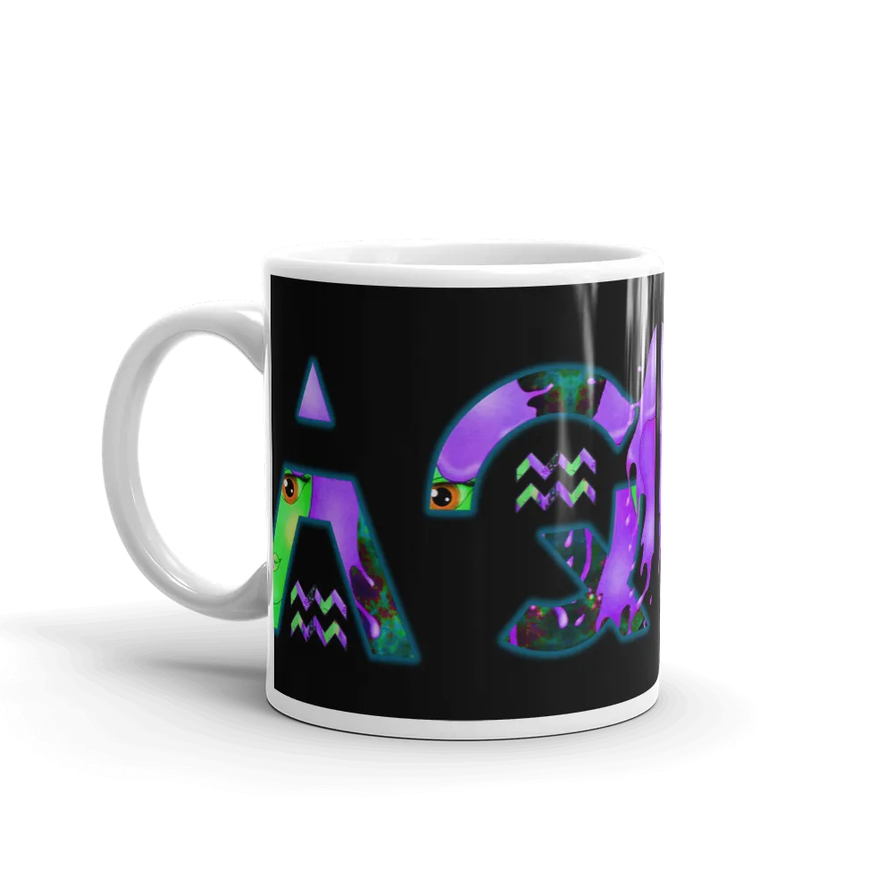 Aquarius Coffee Mug. Personalized bestie gift. WickedYo