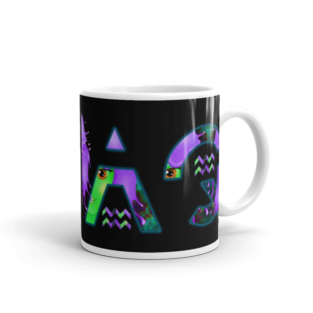 Aquarius Coffee Mug. Personalized bestie gift. WickedYo