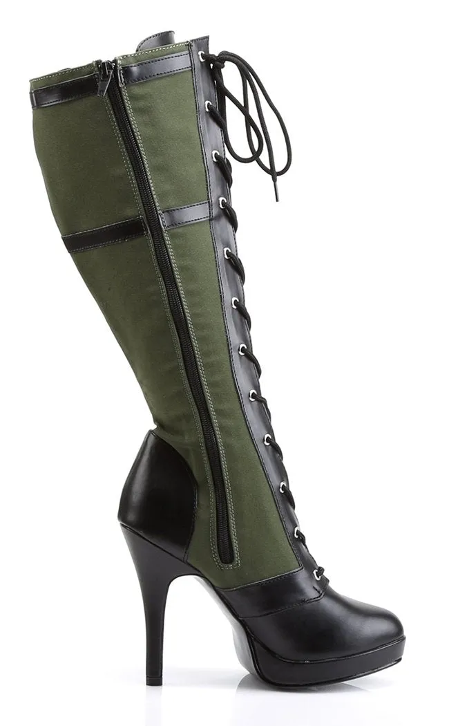 ARENA-2022 Blk Pu-Army Green Canvas Boots