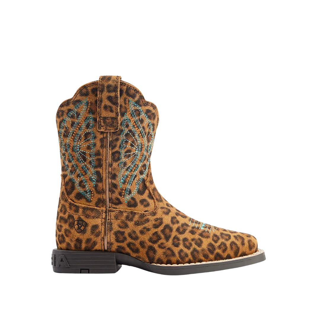 Ariat Children's Primetime Faded Leopard Print Square Toe Zipper Boots