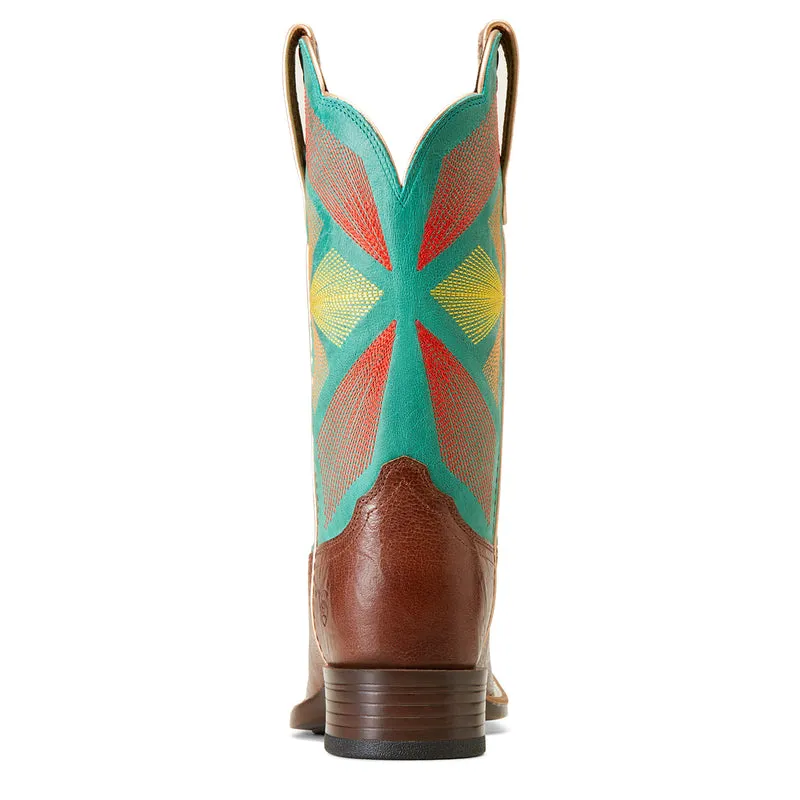 'Ariat' Women's 11" Oak Grove Western Square Toe - Gingersnap / Jaded