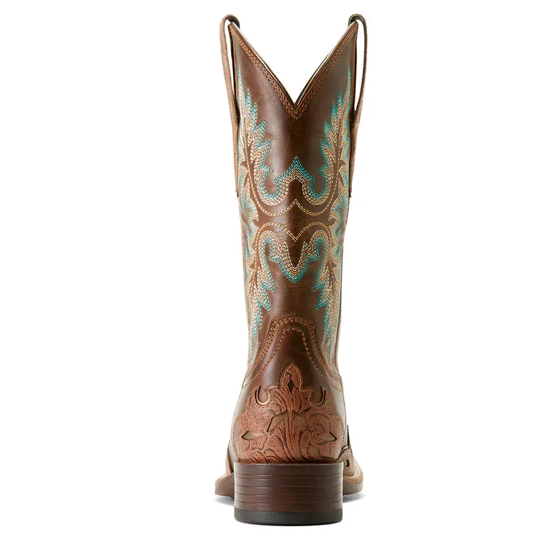 Ariat Womens Bryce Canyon Floral Embossed Tan/Sassy Brown Boots