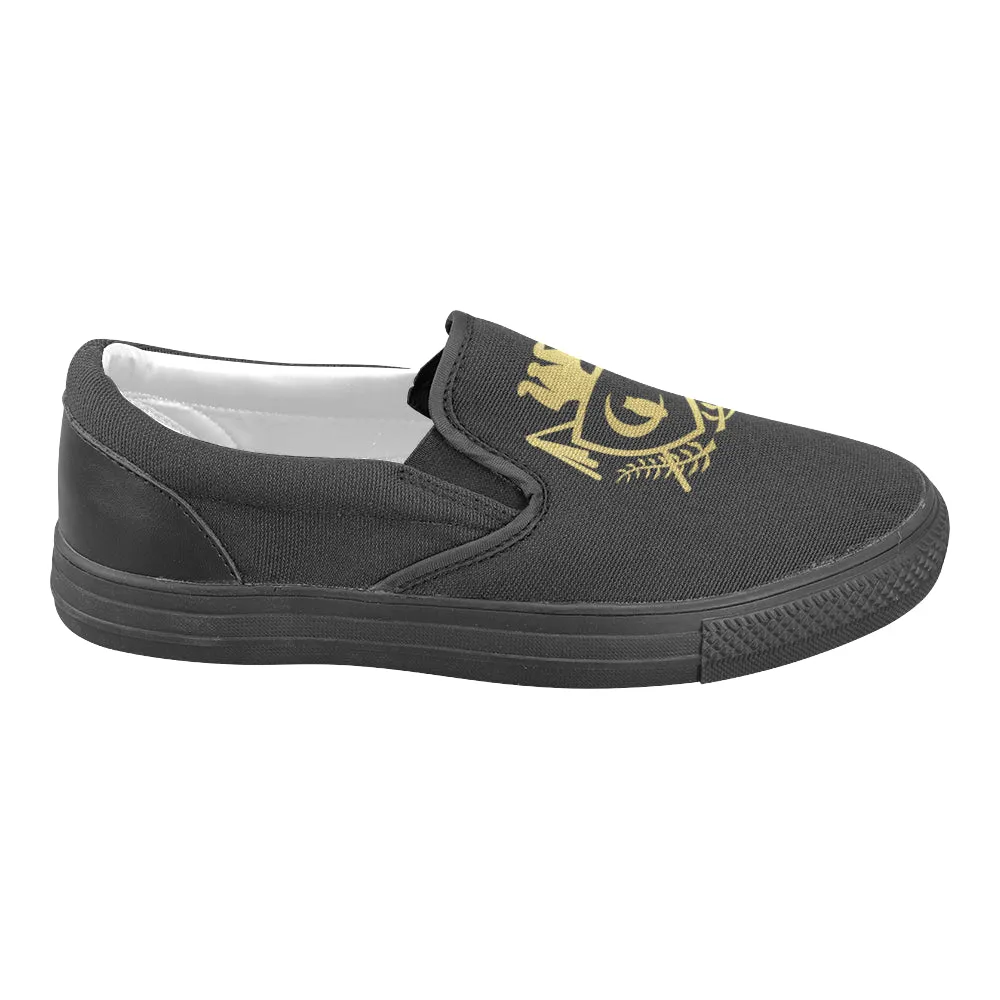 ATEF SHIELD GOLD Men's Unusual Slip-on Canvas Shoes