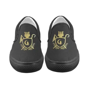 ATEF SHIELD GOLD Men's Unusual Slip-on Canvas Shoes