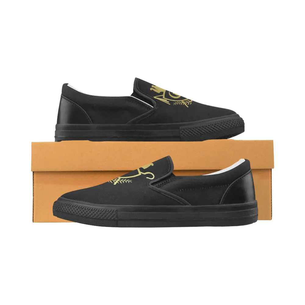 ATEF SHIELD GOLD Men's Unusual Slip-on Canvas Shoes