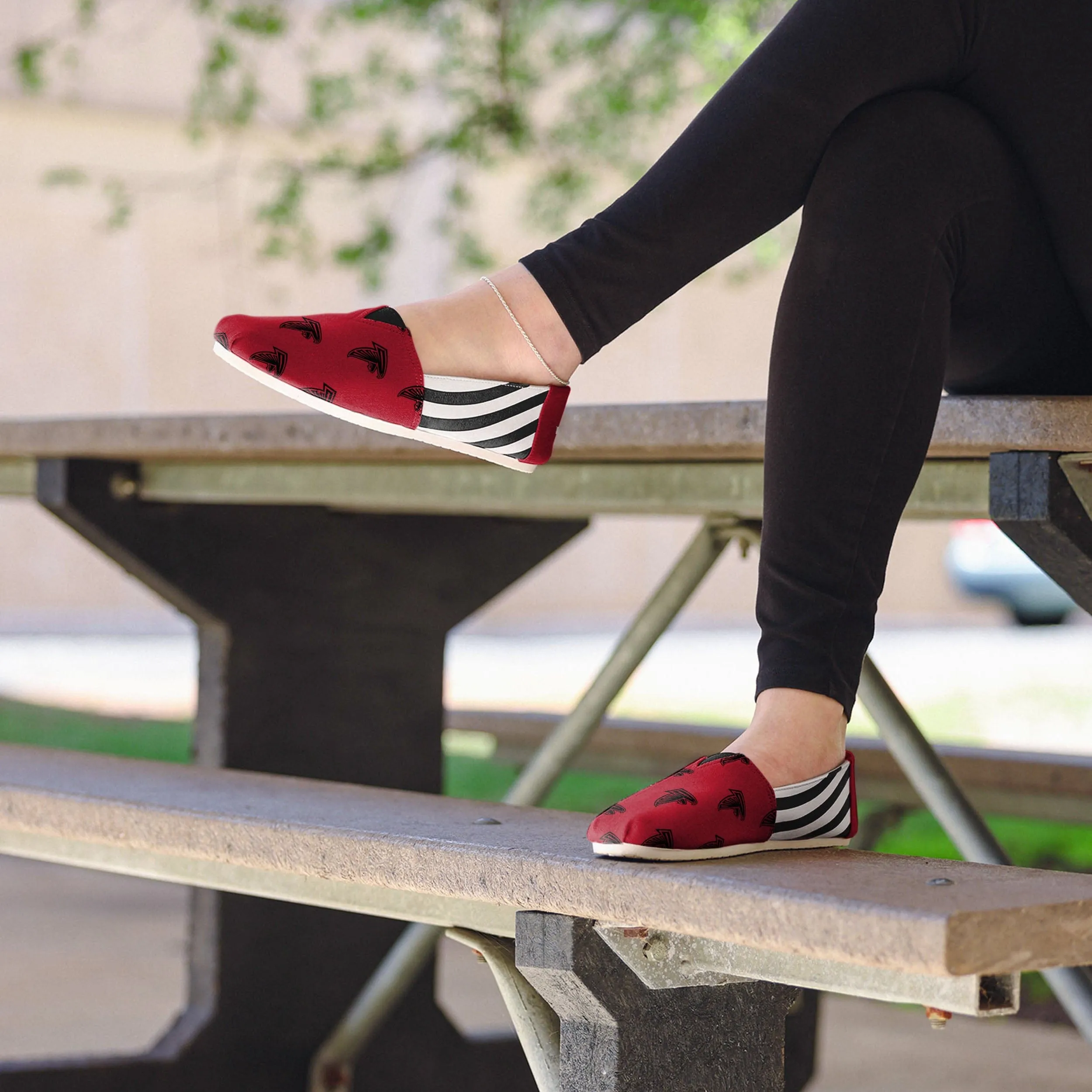 Atlanta Falcons NFL Womens Stripe Canvas Shoes