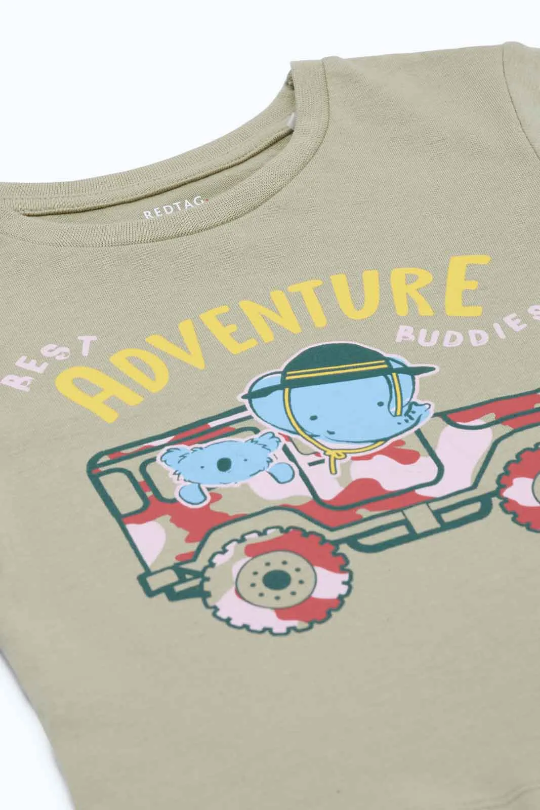 Baby Boys Green Adventure Print T-Shirt