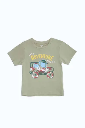 Baby Boys Green Adventure Print T-Shirt