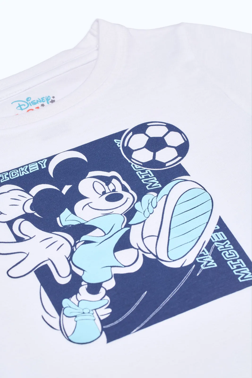 Baby Boys Yellow Football Mickey Mouse T-Shirt