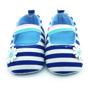 Baby Girl Canvas Striped Soft Sole Shoes Crib Shoes Infant Prewalkers 0-18 Month