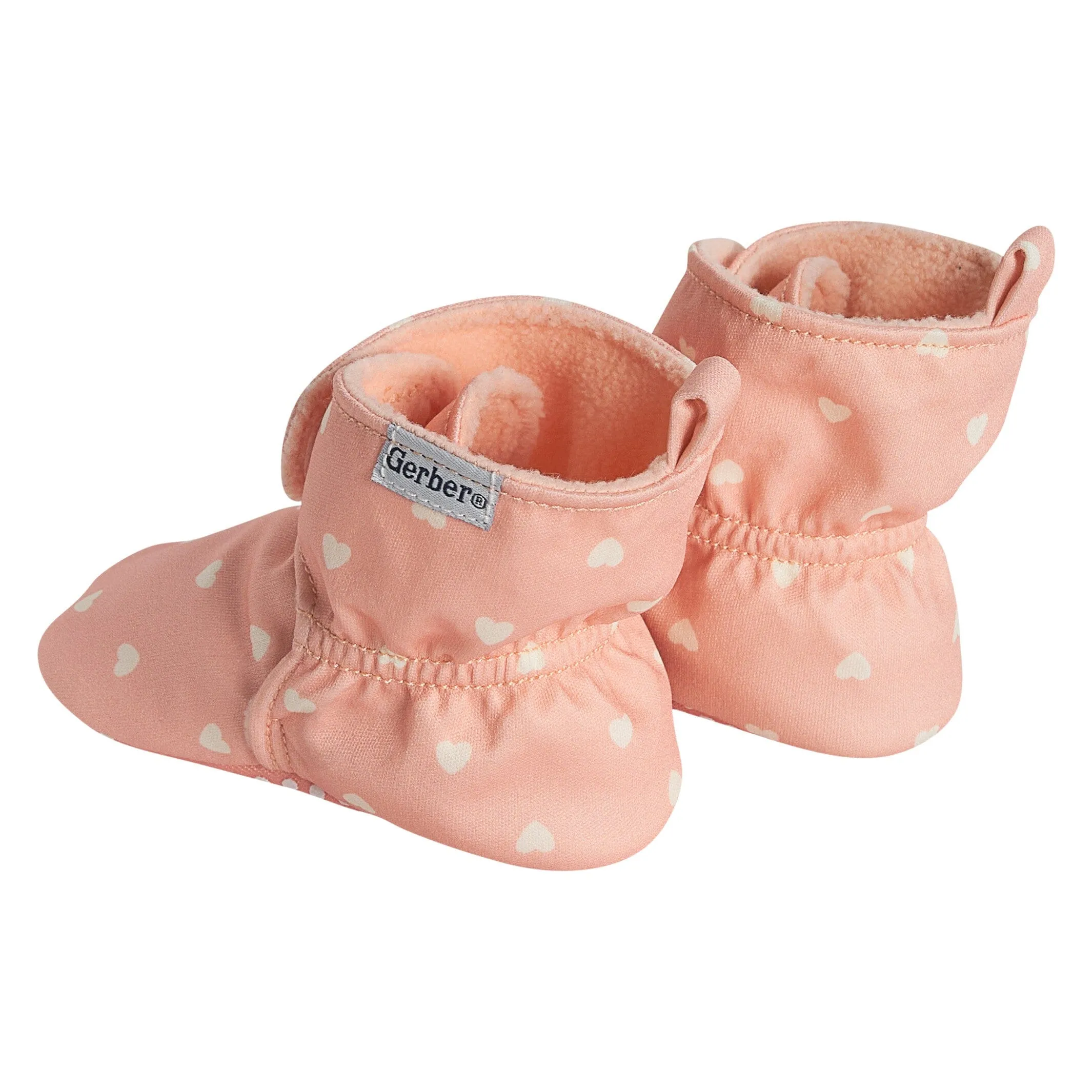 Baby Girls Pink Hearts Soft Booties