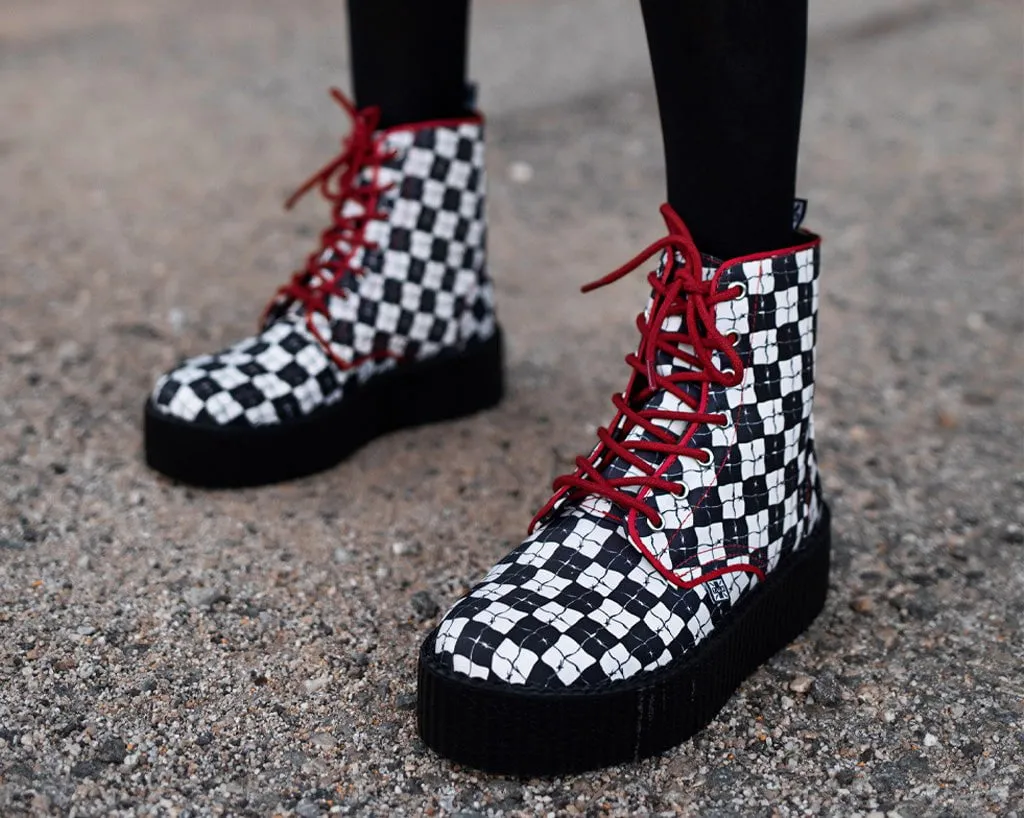 Black & White Checkered Barbwire Mondo Boot