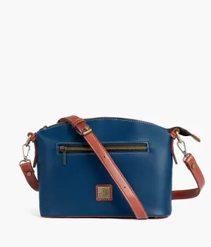 Blue dome cross-body bag