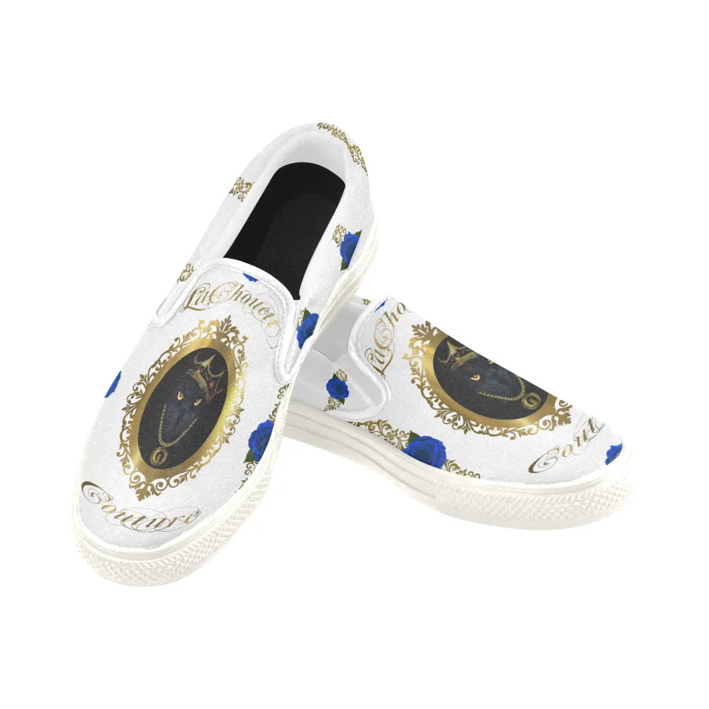 BLUE ROSES KING Men's Unusual Slip-on Canvas Shoes