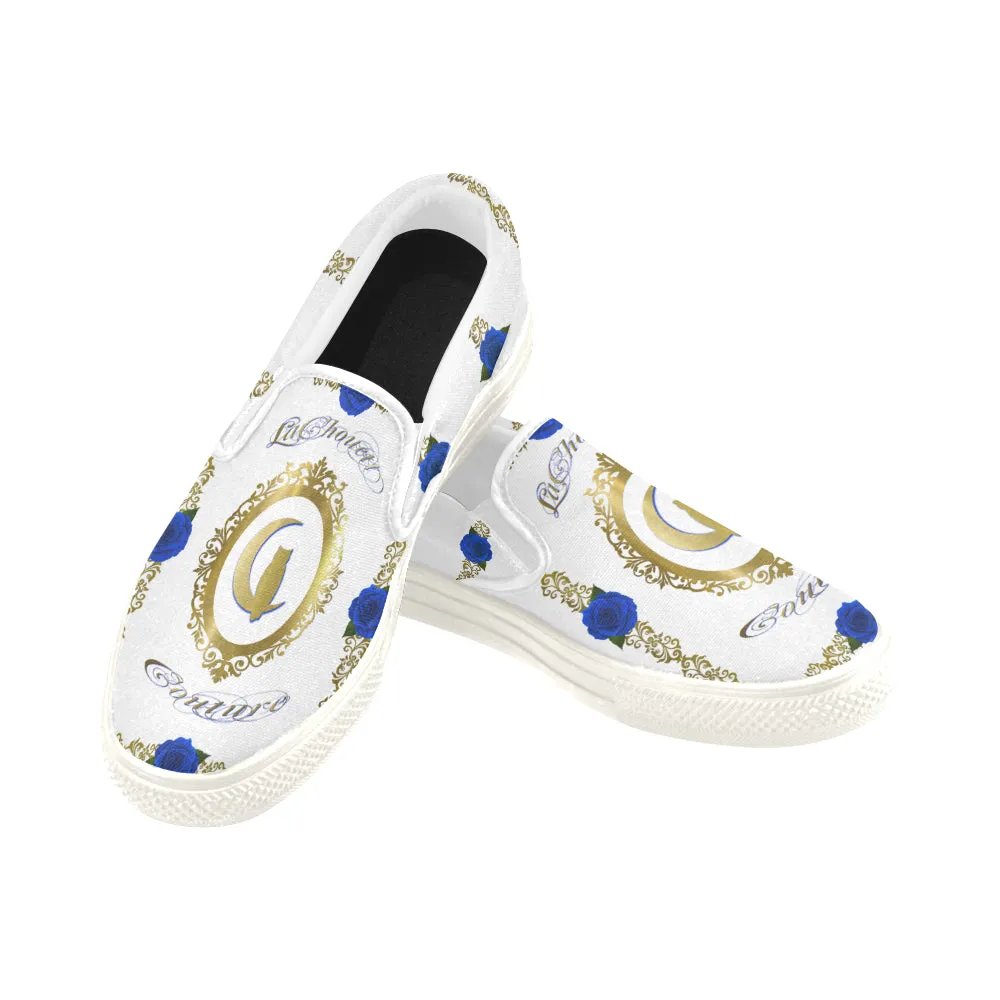 BLUE ROSES LCC1 Men's Unusual Slip-on Canvas Shoes