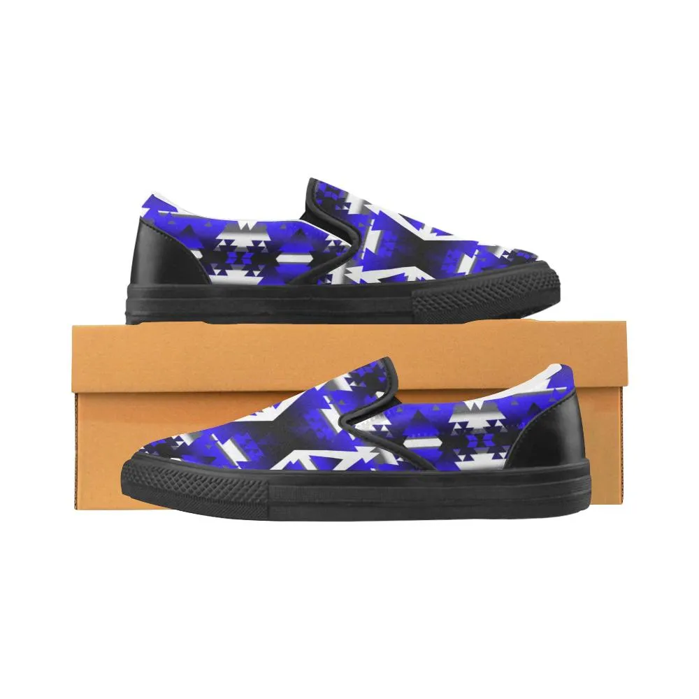 Blue Winter Camp Women's Unusual Slip-on Canvas Shoes