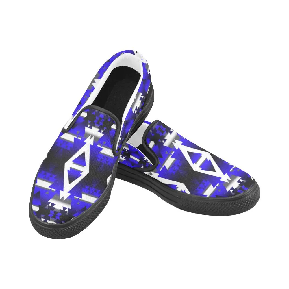 Blue Winter Camp Women's Unusual Slip-on Canvas Shoes