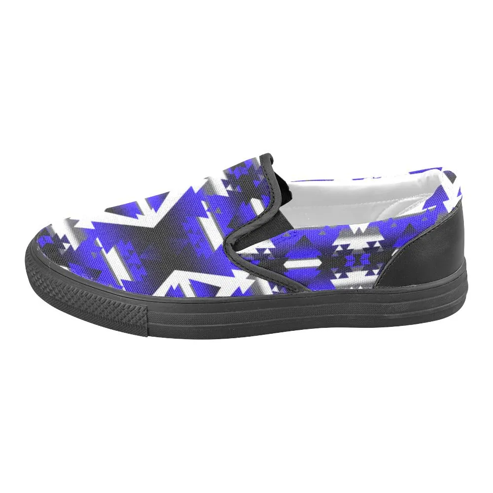 Blue Winter Camp Women's Unusual Slip-on Canvas Shoes