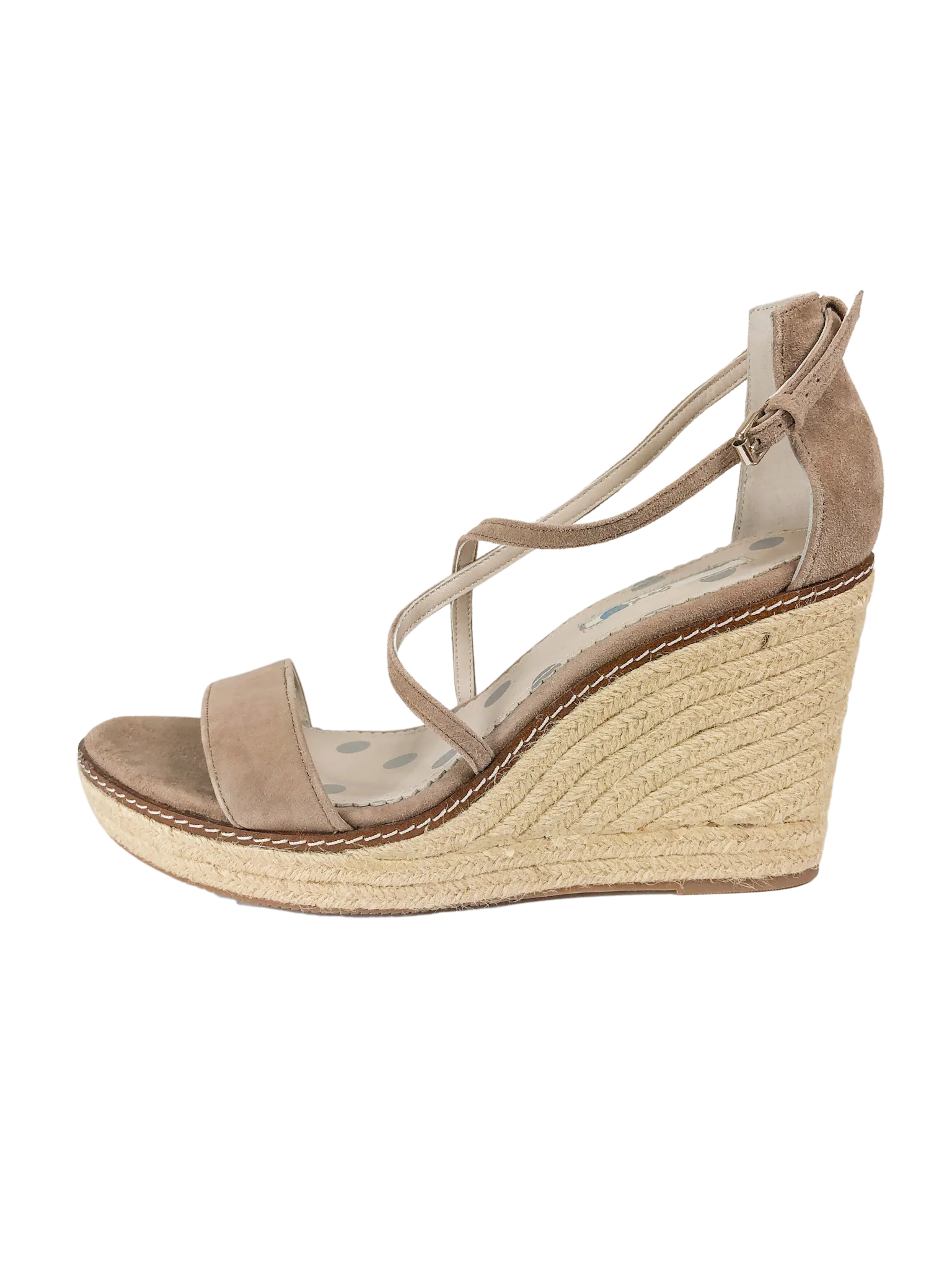 Boden, Women's Strappy Suede Espadrille Wedge, Taupe, Size 10.5 (42UK)