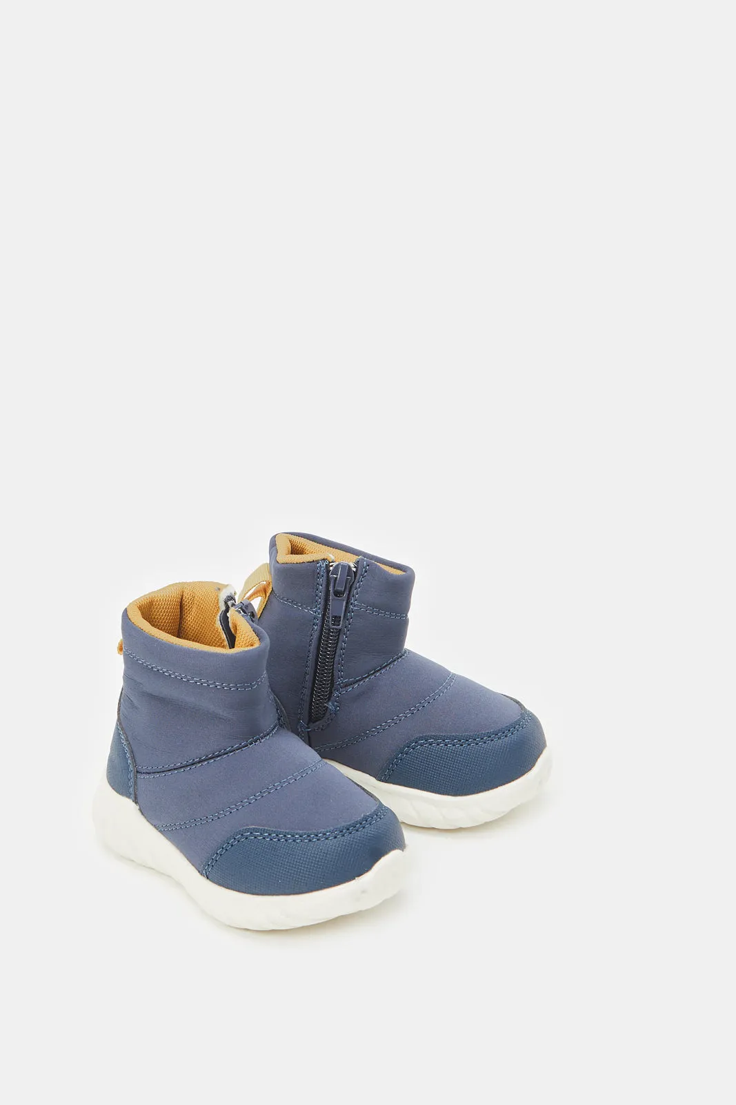 Boys Navy High-Top Pumps