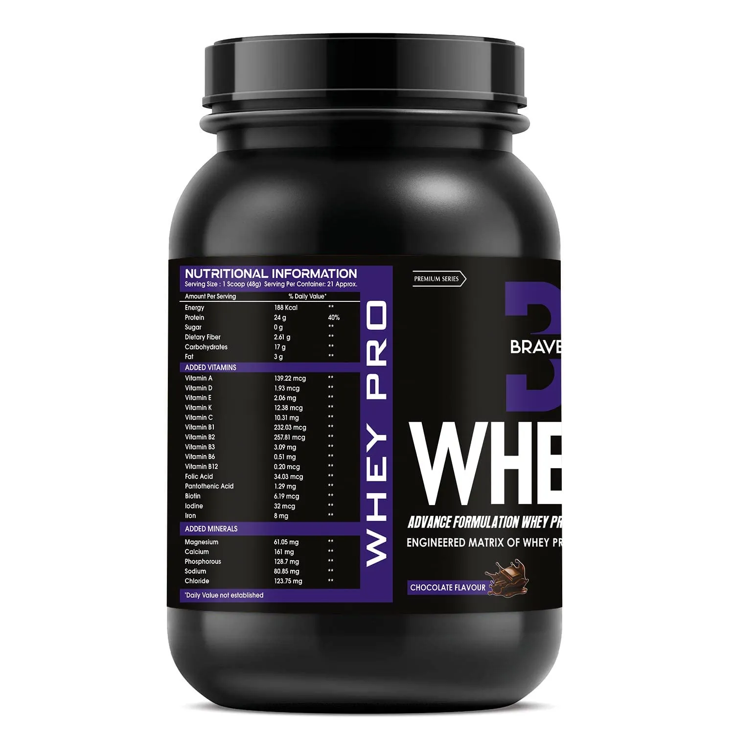 Brave Nutrition Whey Pro Protein Isolate Blend - 24g Protein, 11g EAAs, 4g Glutamine | Lean Protein Powder for Muscle Gain | Sports Nutrition | Muscle Builder Whey Concentrate for Men & Women [1Kg, Chocolate] Free Shaker Bottle