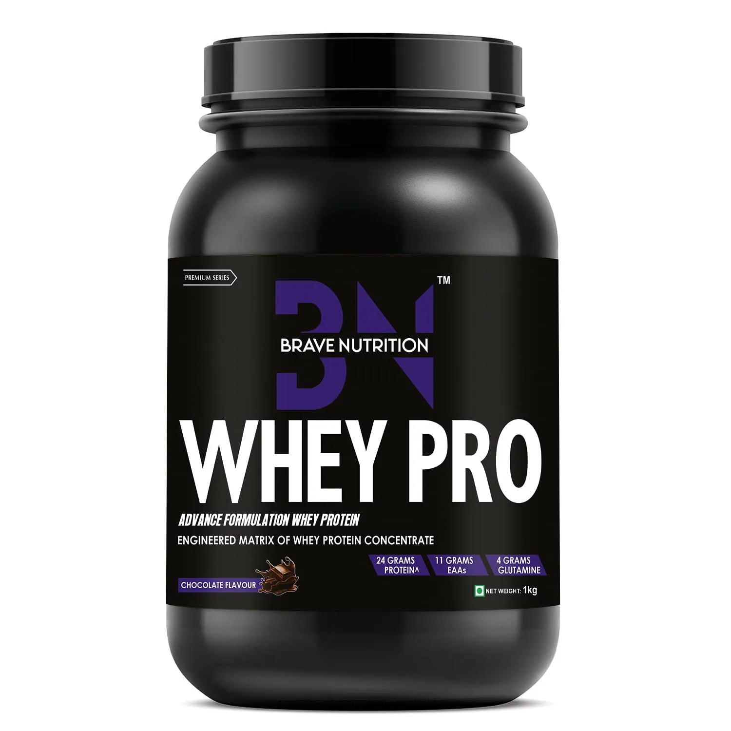 Brave Nutrition Whey Pro Protein Isolate Blend - 24g Protein, 11g EAAs, 4g Glutamine | Lean Protein Powder for Muscle Gain | Sports Nutrition | Muscle Builder Whey Concentrate for Men & Women [1Kg, Chocolate] Free Shaker Bottle