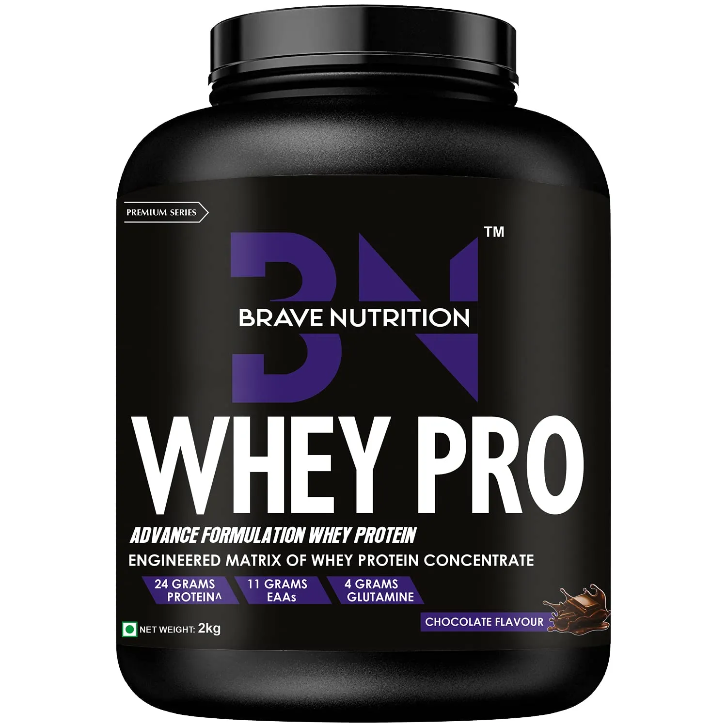 Brave Nutrition Whey Pro Protein Isolate Blend - 24g Protein, 11g EAAs, 4g Glutamine|Lean Protein Powder for Muscle Gain|Sports Nutrition|Muscle Builder Protein Powder for Men & Women[2Kg, Chocolate]