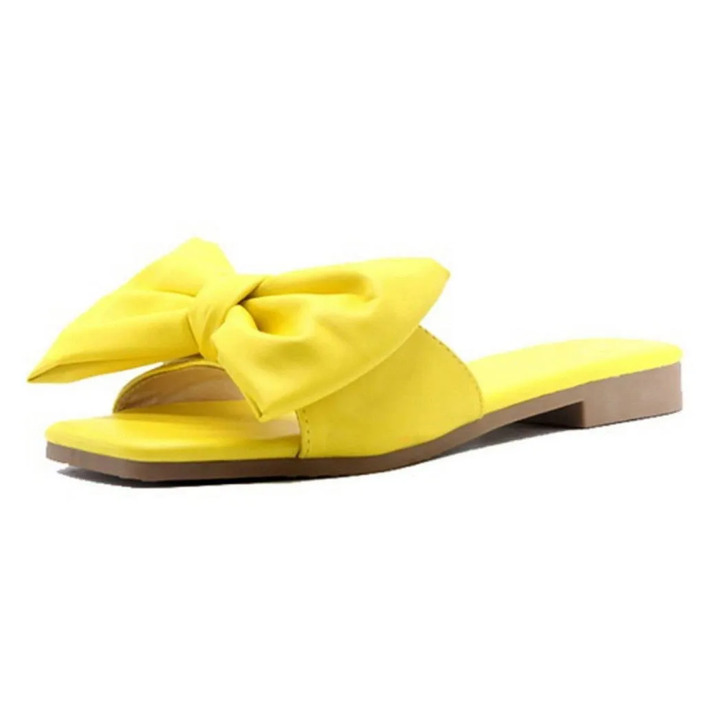 Breathable Big Bowknot Open Toe Flat Sandals