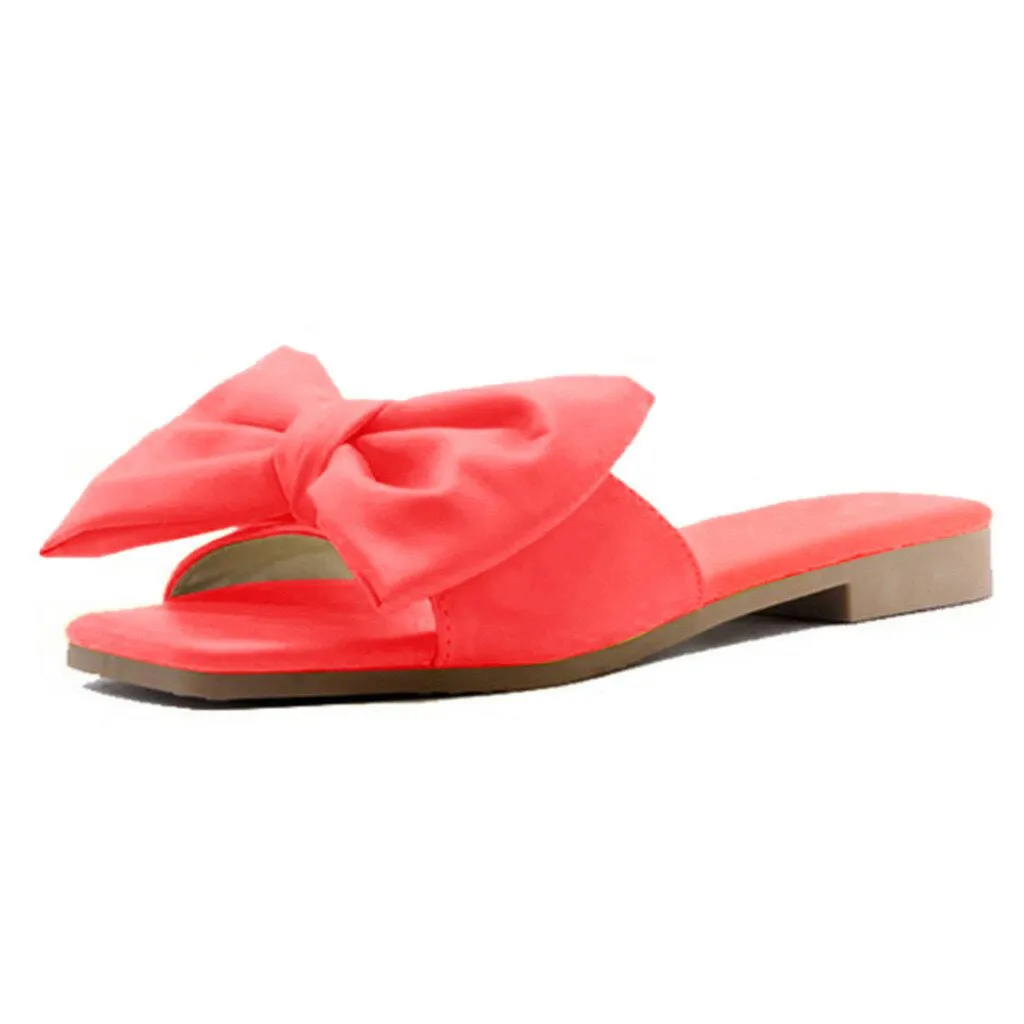 Breathable Big Bowknot Open Toe Flat Sandals