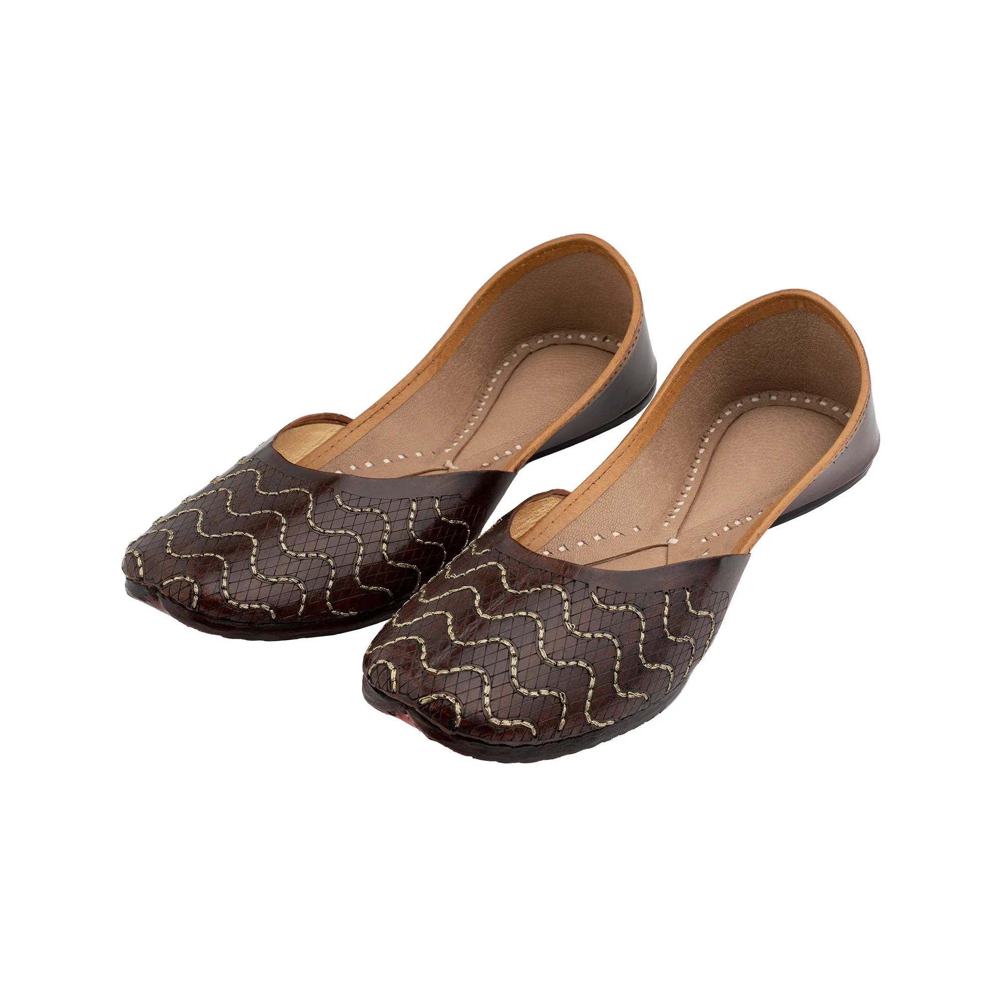 Brown Choco Women's Kolhapuri Leather Jutti