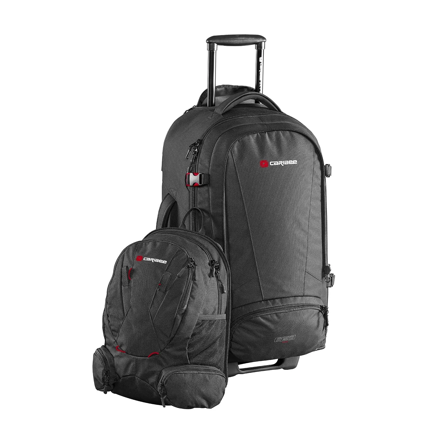 Caribee - Skymaster III 80L Wheeled Travel Backpack - Black