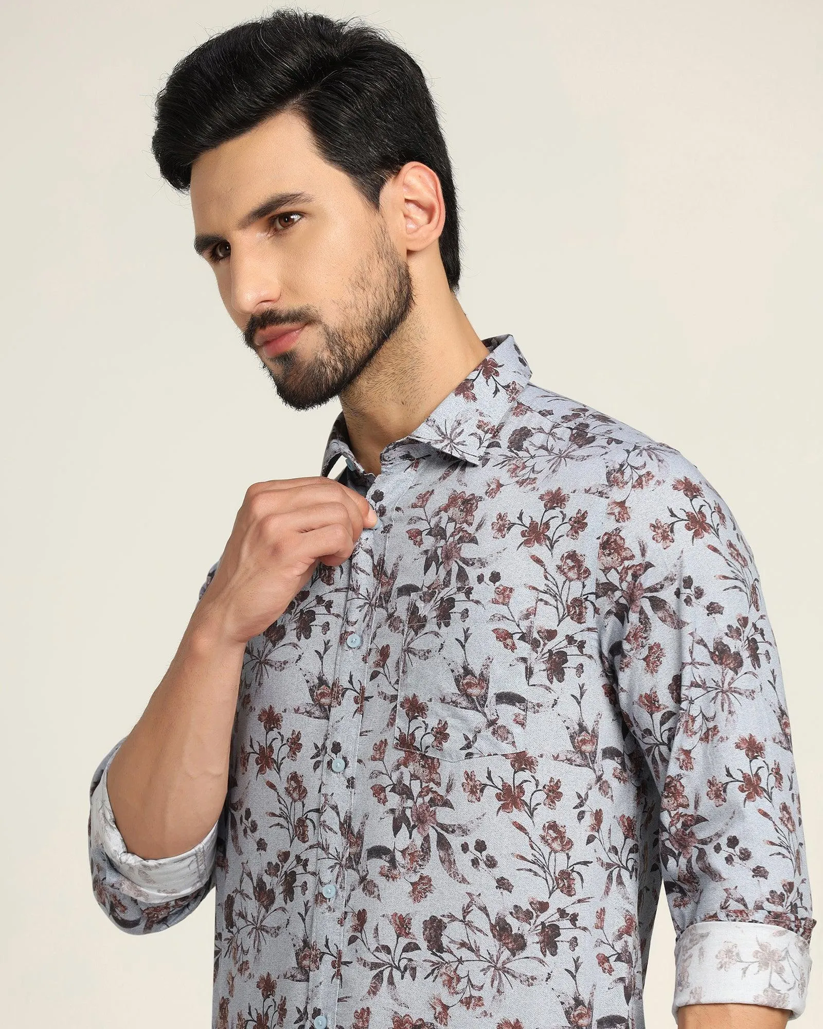 Casual Blue Printed Shirt - Bay