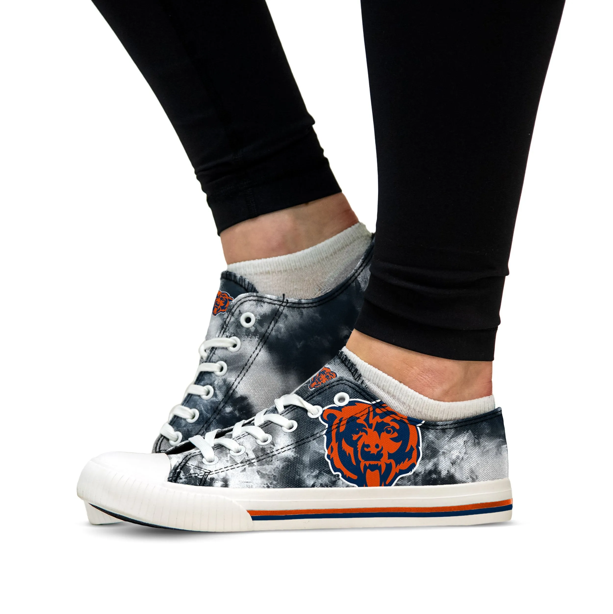 Chicago Bears NFL Womens Low Top Tie-Dye Canvas Shoes