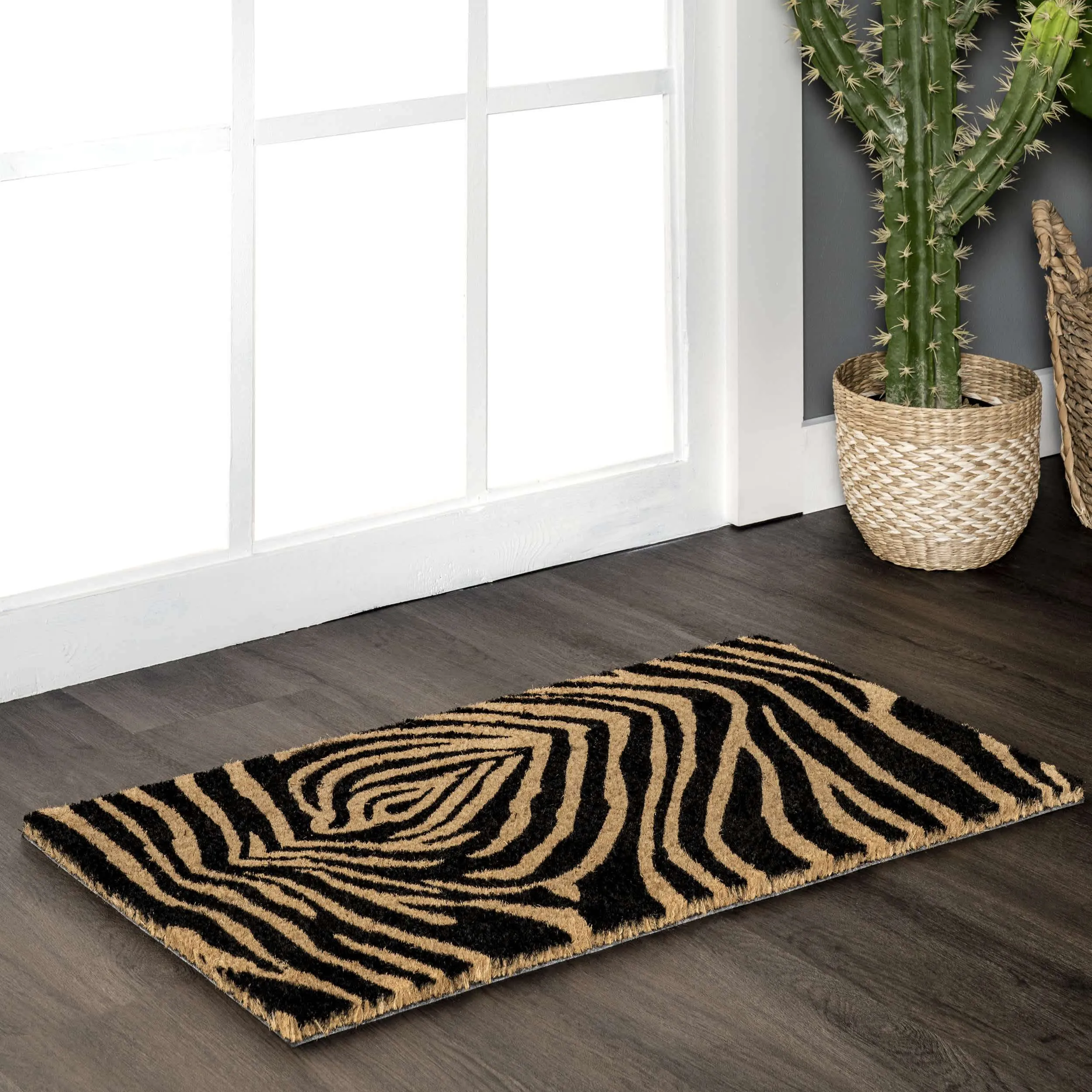 Coir Zebra Print Doormat