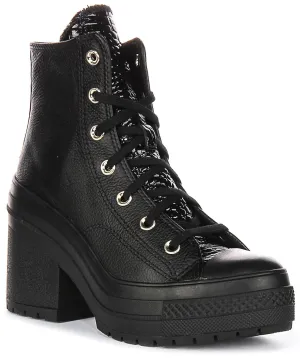 Converse Chuck 70 De Luxe Heel A12346C In Black Moc Croc