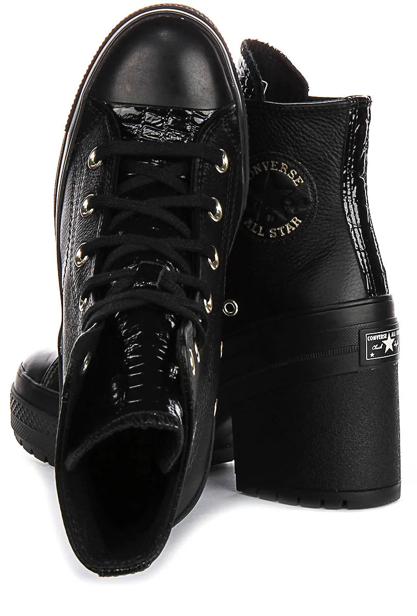 Converse Chuck 70 De Luxe Heel A12346C In Black Moc Croc